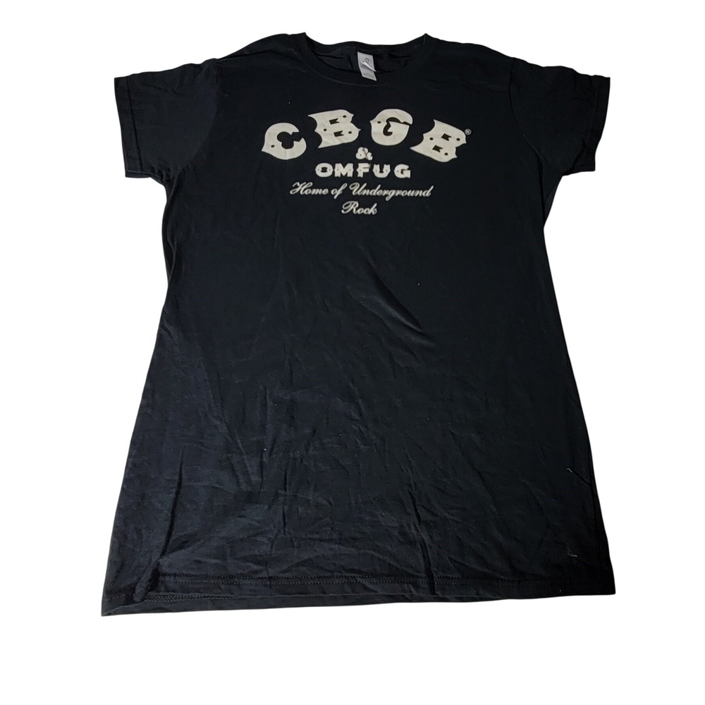 CBGB OMFUG Home of Underground Rock Graphic T-Shirt Black Ladies Large L